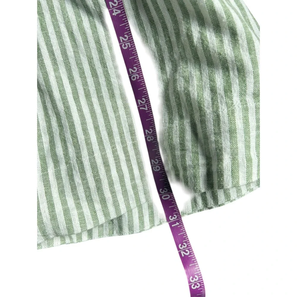 Abercrombie & Fitch Emerson Green Striped Linen Blend Mini Dress Women's Small